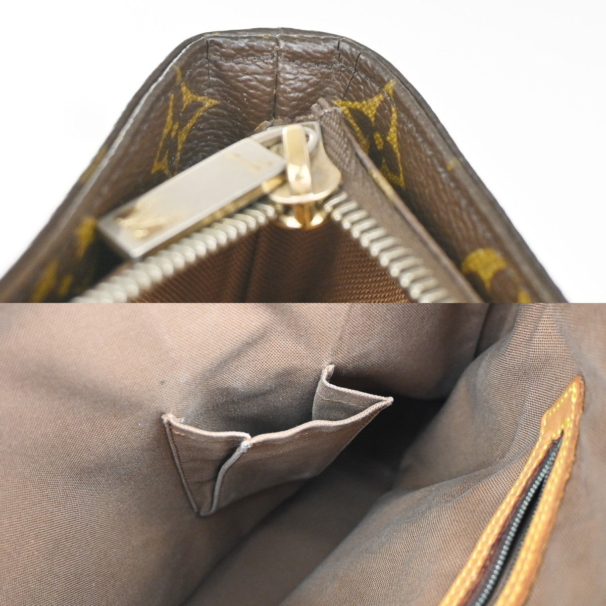LOUIS VUITTON Cabas Mezzo Shoulder Bag Monogram Leather Brown M51151 85YH949