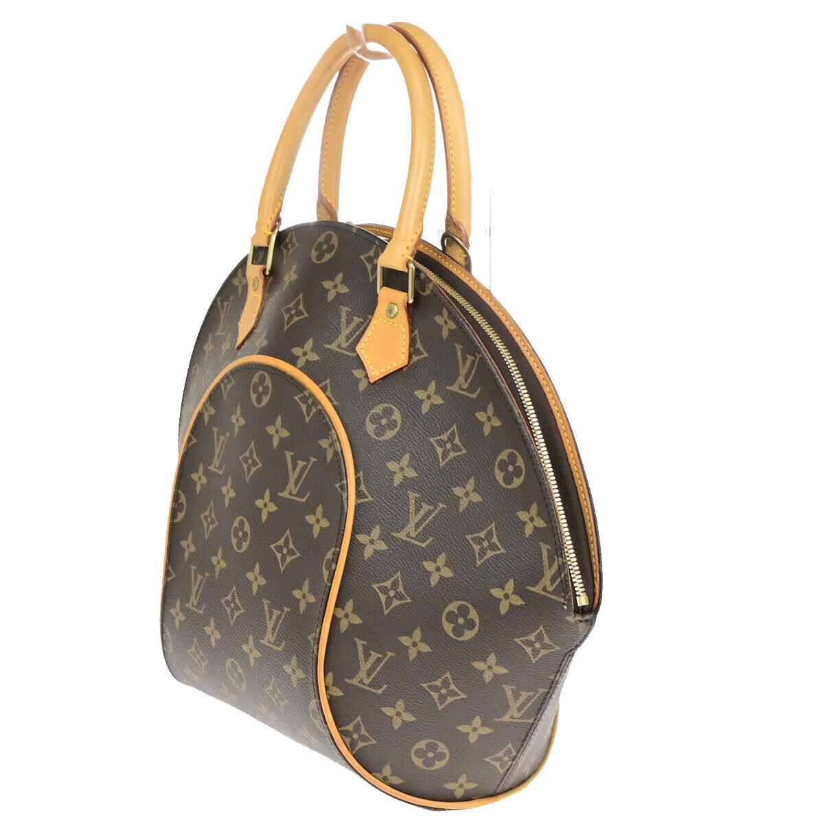 LOUIS VUITTON LV Logo Ellipse MM Hand Bag Monogram Leather Brown M51126 70YG626