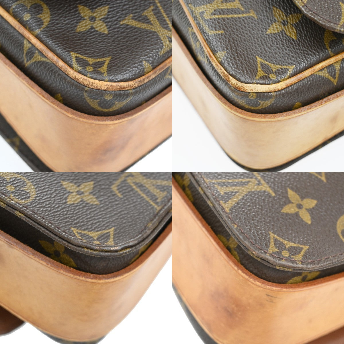 LOUIS VUITTON Cartouchiere GM Shoulder Bag Monogram Leather Brown M51252 35EF926