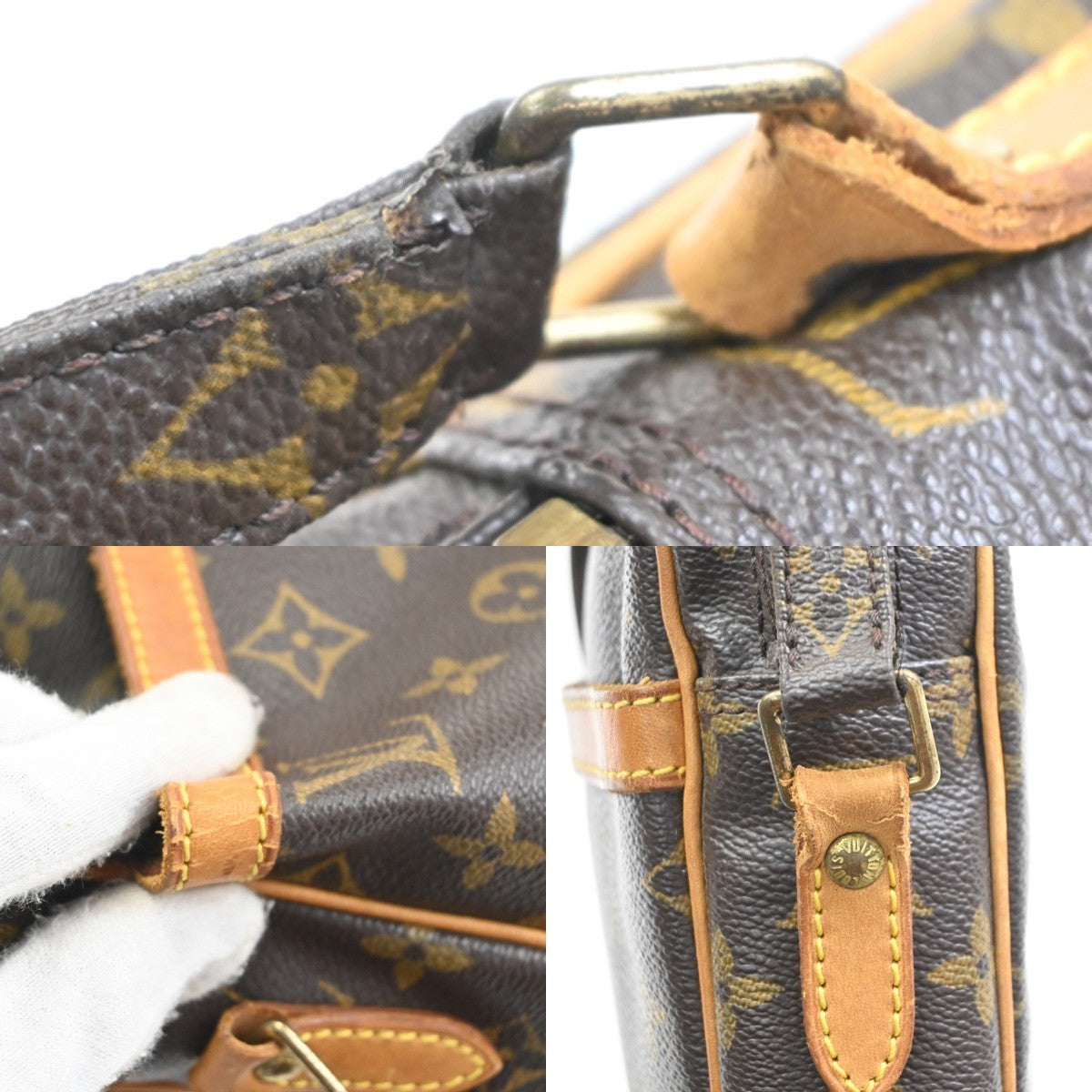LOUIS VUITTON Danube Shoulder Bag Monogram Leather Brown France M45266 82TA712