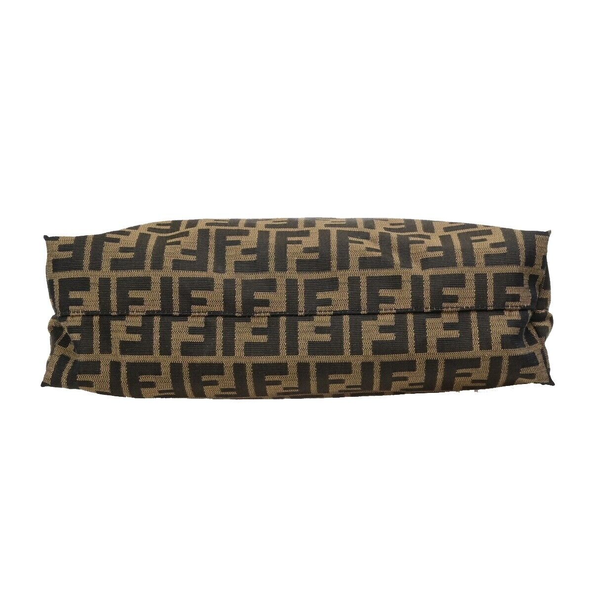 FENDI Logo Zucca Pattern Hand Tote Bag Canvas Leather Brown GHW Italy 77ED317