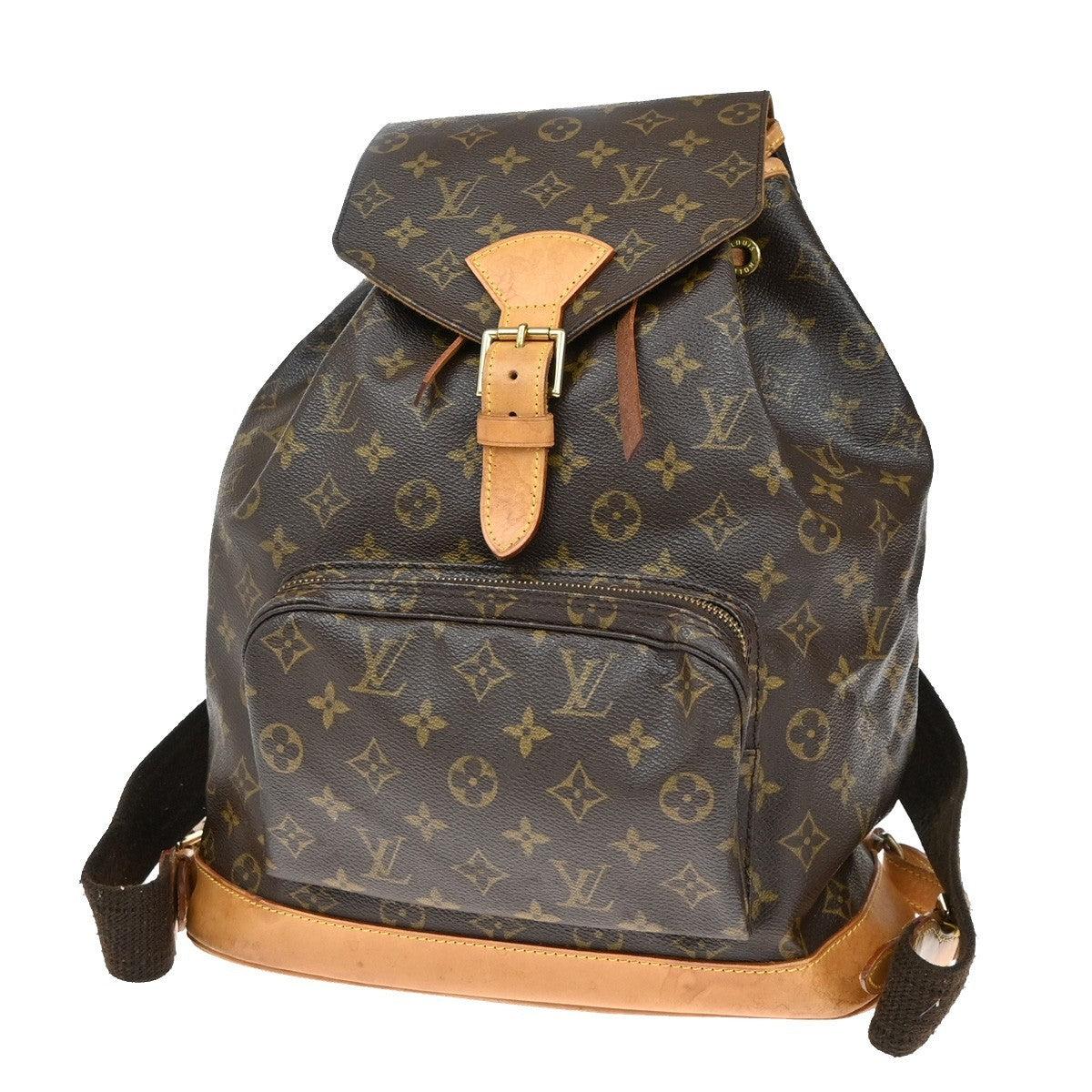 LOUIS VUITTON Montsouris GM Backpack Bag Monogram Leather Brown M51135 96EF833