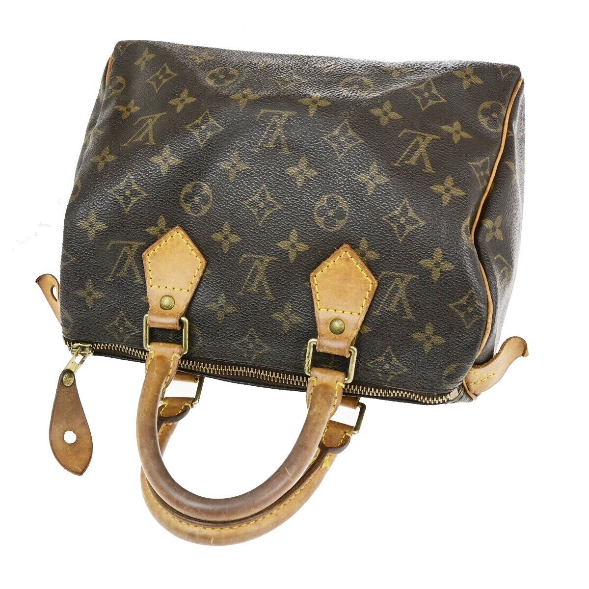 LOUIS VUITTON Speedy 25 Travel Hand Bag Monogram Leather Brown M41528 88ED108