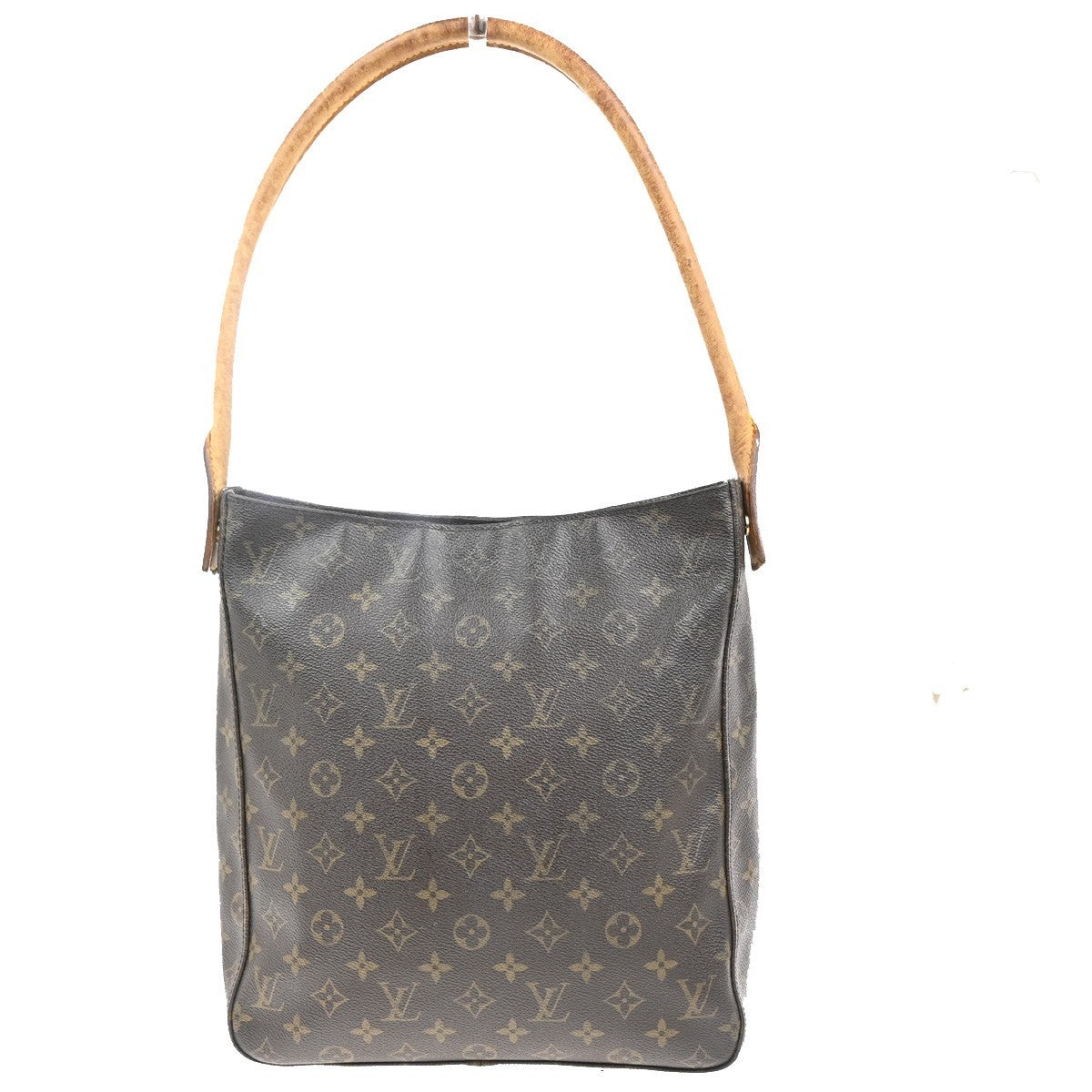 LOUIS VUITTON Logo Looping GM Shoulder Bag Monogram Leather Brown M51145 31MA310