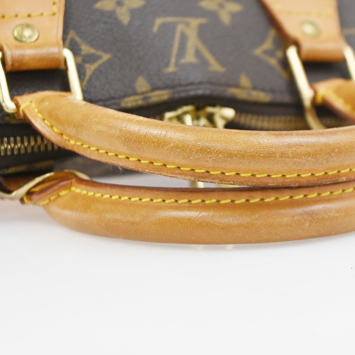 LOUIS VUITTON LV Logo Alma Hand Bag Monogram Leather Brown USA M51130 85YH972