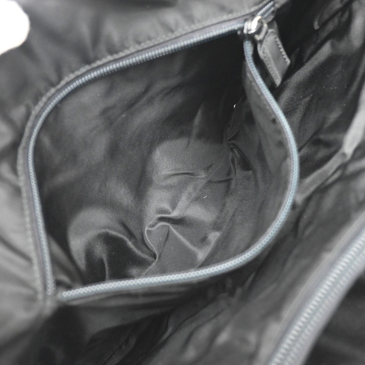 PRADA Logo Tessuto Chain Shoulder Hand Bag Nylon Black SHW Italy 31YJ089