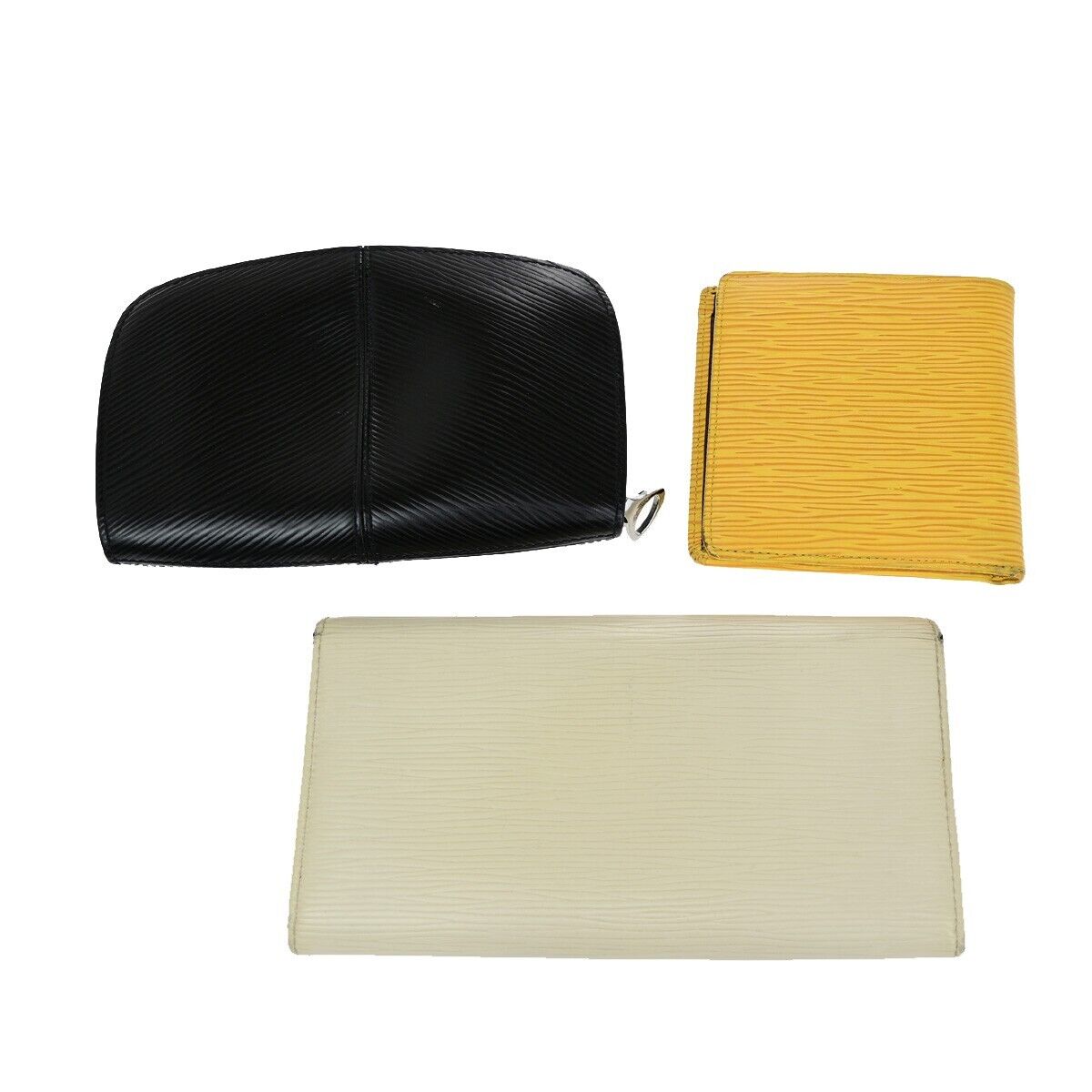 LOUIS VUITTON 3 Set Long Bifold Wallet Mini Clutch Bag Epi Leather BK YW 66YF008