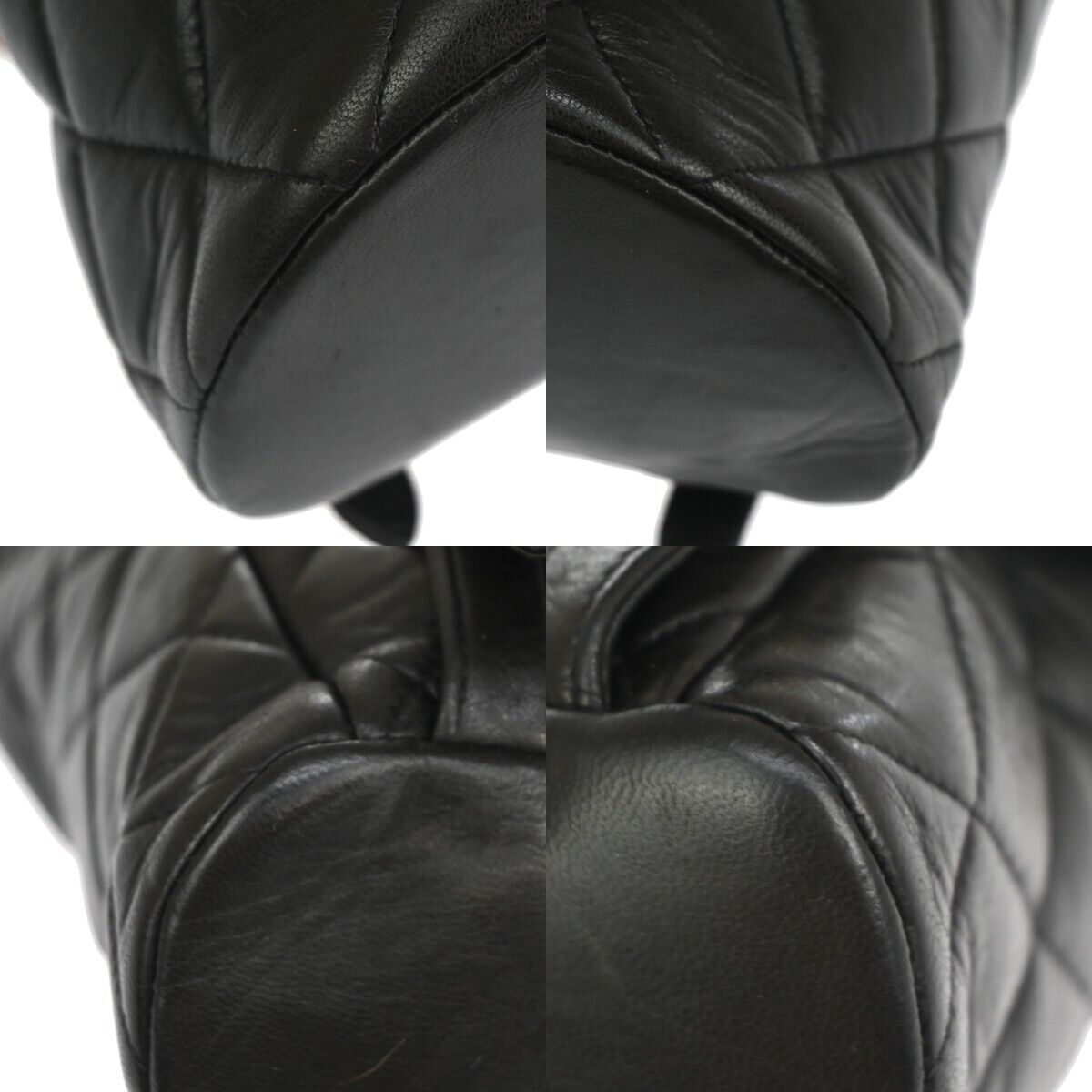 CHANEL CC Logo Matelasse Chain Backpack Bag Leather Black GHW France 708RJ137