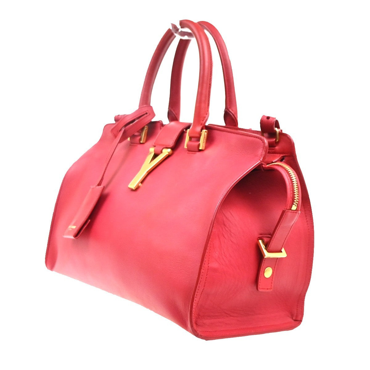SAINT LAURENT Petit Cabas Y Line 2way Shoulder Hand Bag Leather RD Italy 76KC999