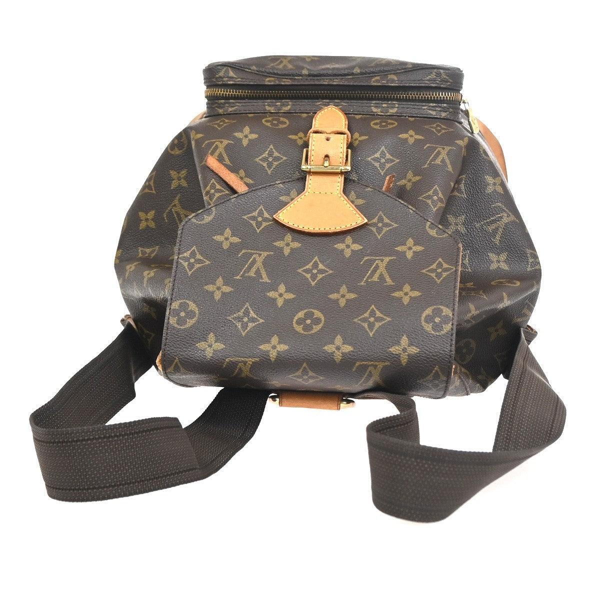LOUIS VUITTON Montsouris GM Backpack Bag Monogram Leather Brown M51135 96KC794