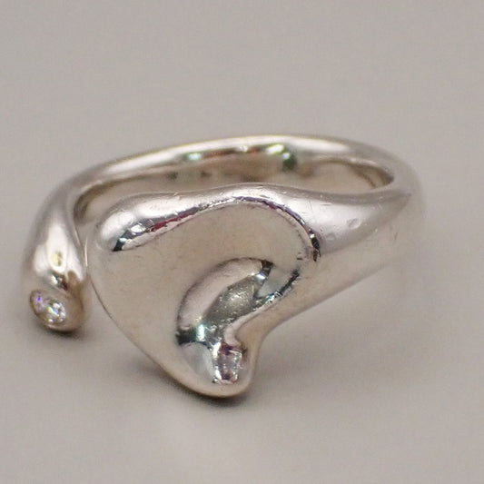 Tiffany & Co. Logo Full Heart Ring US #6.5 Silver 925 Elsa Peretti 08YH739