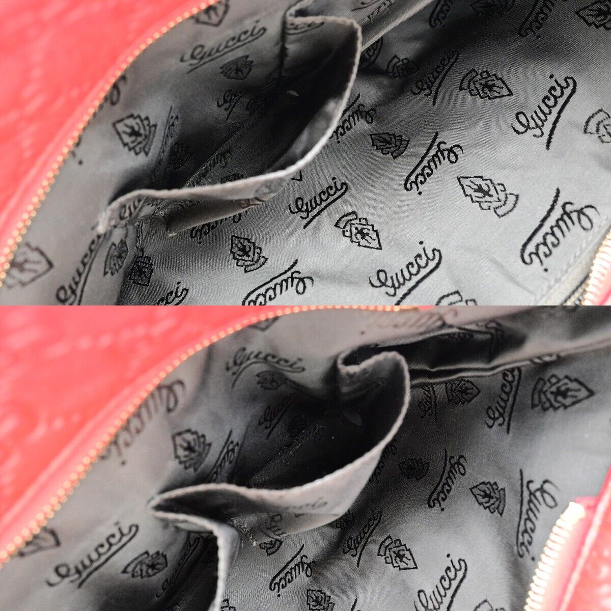 GUCCI Logo Guccissima GG Pattern Shoulder Tote  Bag Leather Red GHW 87ED994