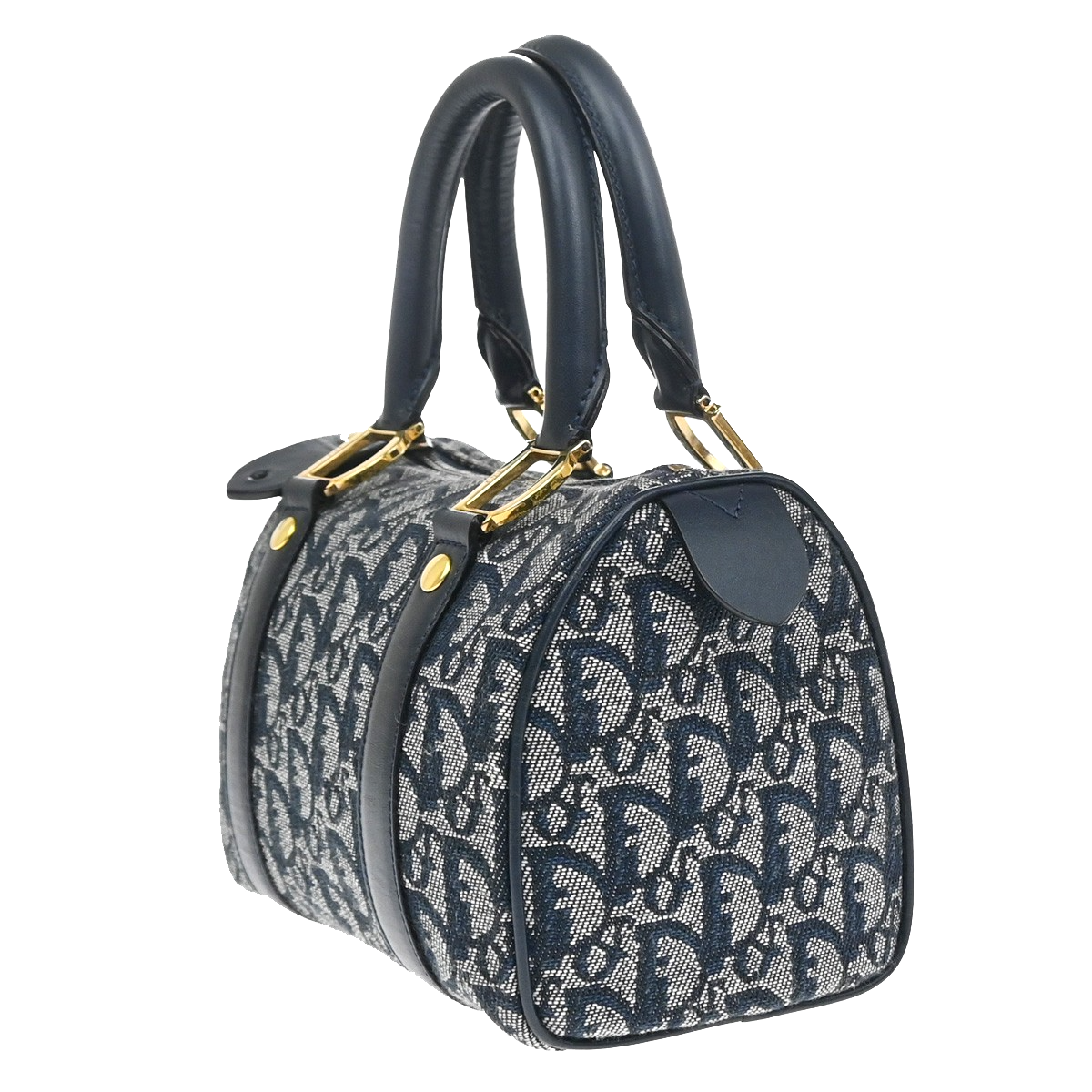 CHRISTIAN DIOR Logo Trotter Pattern Hand Bag Canvas Leather BE GHW 684RQ071