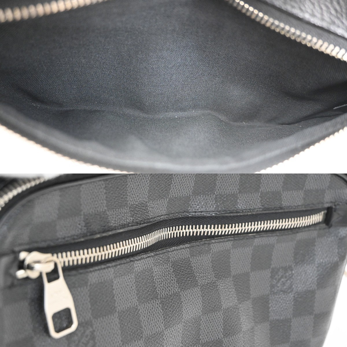 LOUIS VUITTON Ambler Shoulder bag Damier Graphite Leather Black N41289 55TA692