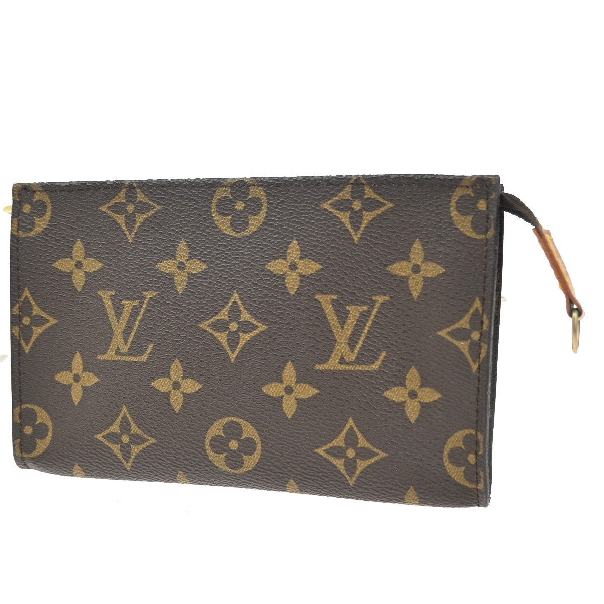 LOUIS VUITTON Logo BUCKET PM Pouch Bag Monogram Leather Brown France 04KC333