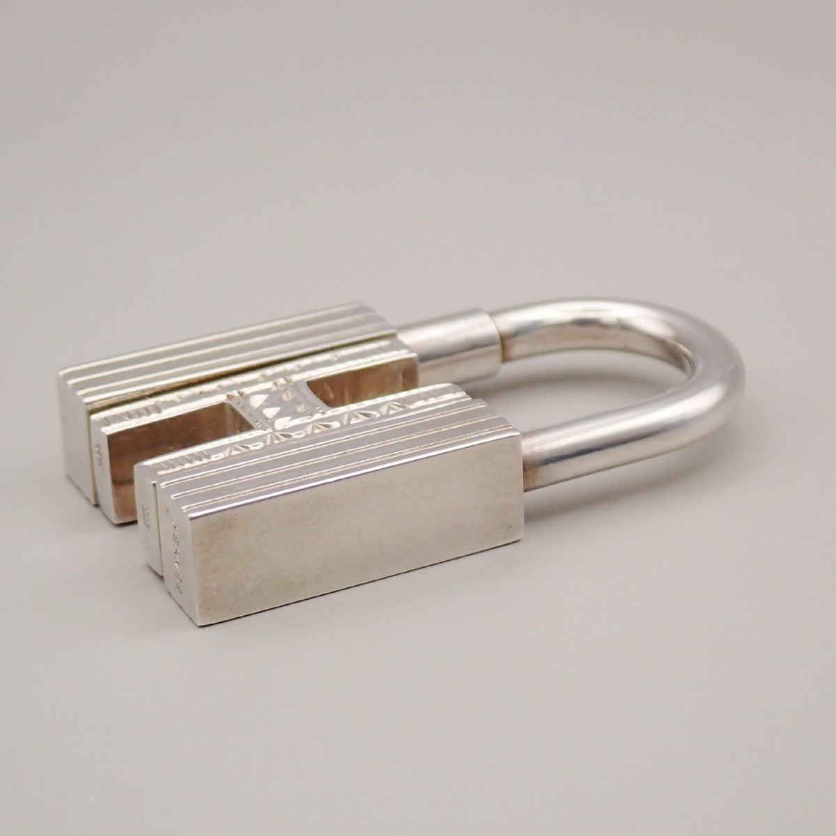 HERMES Logo Touareg H Cadena Padlock Charm Silver 925 SHW Accessory 31RL887