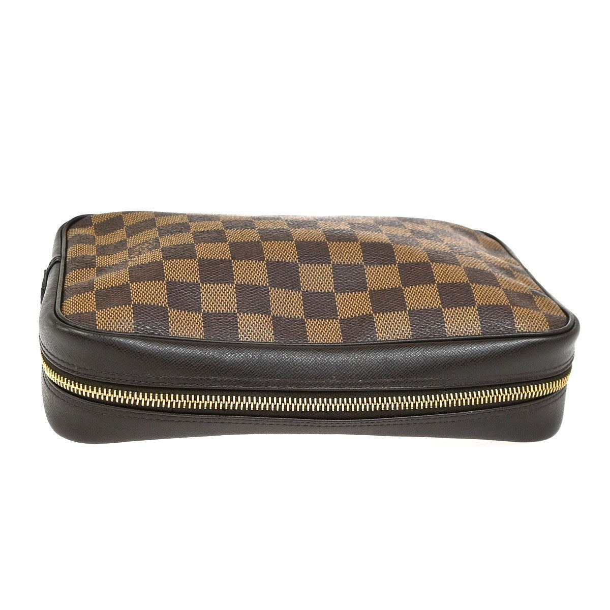 LOUIS VUITTON Trousse Toilette Clutch Hand Bag Damier Ebene Brown N47623 31YJ078