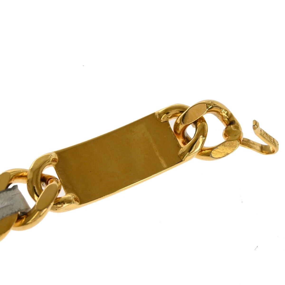 CHANEL CC Coin Medallion Charm Chain Belt Leather White GHW Accessory 95RJ347