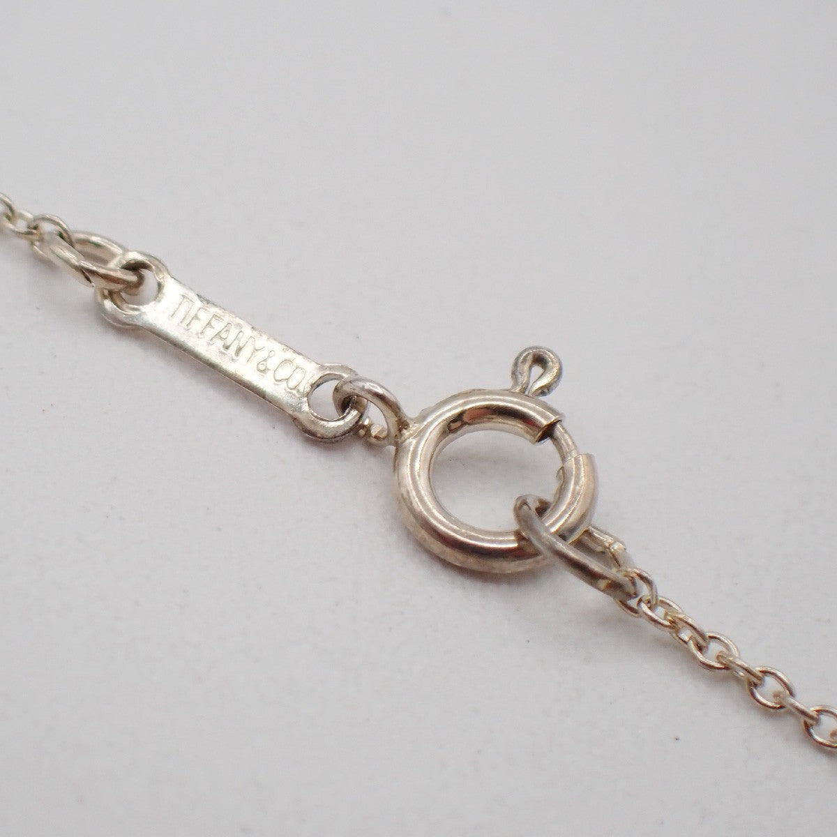 TIFFANY & CO. Logo Open Heart 16mm Chain Necklace Silver AG925 67EG273