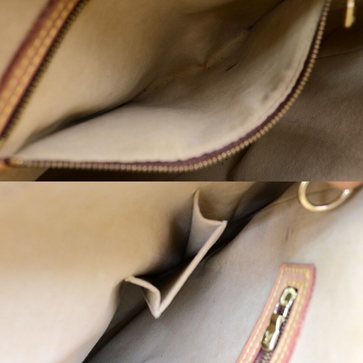 LOUIS VUITTON Logo Looping GM Shoulder Bag Monogram Leather Brown M51145 89ED212