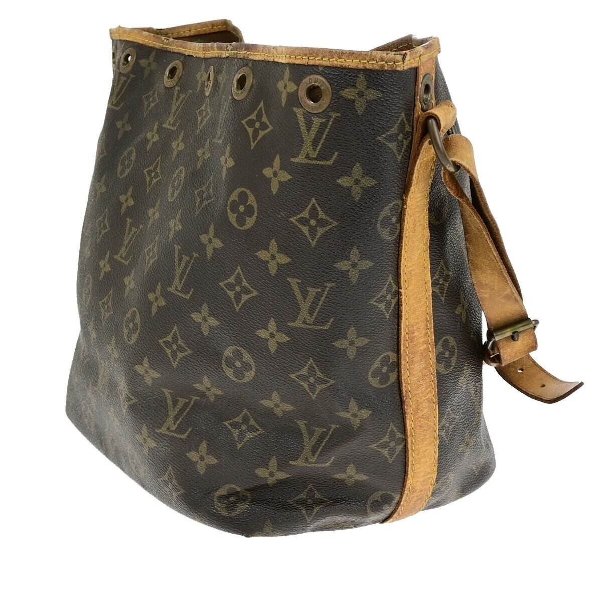 LOUIS VUITTON Petit Noe Drawstring Shoulder Bag Monogram Leather M42226 66ED346