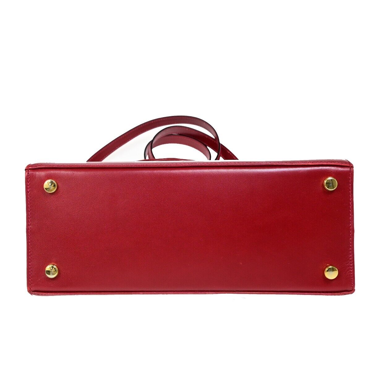 SALVATORE FERRAGAMO Logo Vara 2Way Shoulder Hand Bag Canvas Leather Red 30FA618