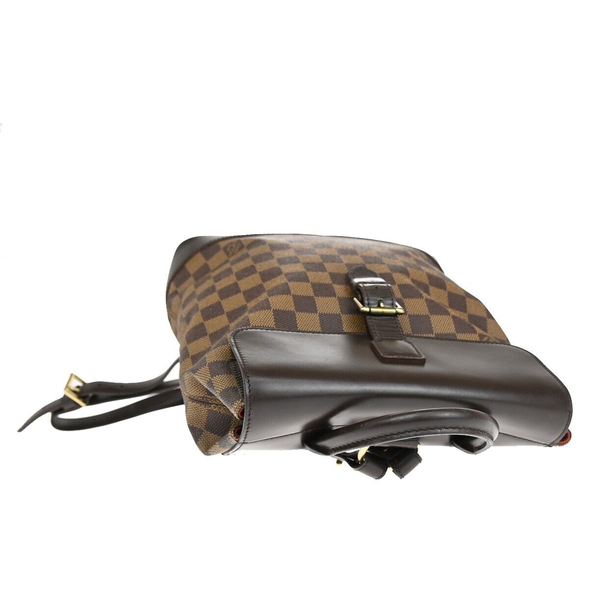 LOUIS VUITTON Logo Soho Backpack Bag Damier Ebene Leather Brown N51132 50SH733