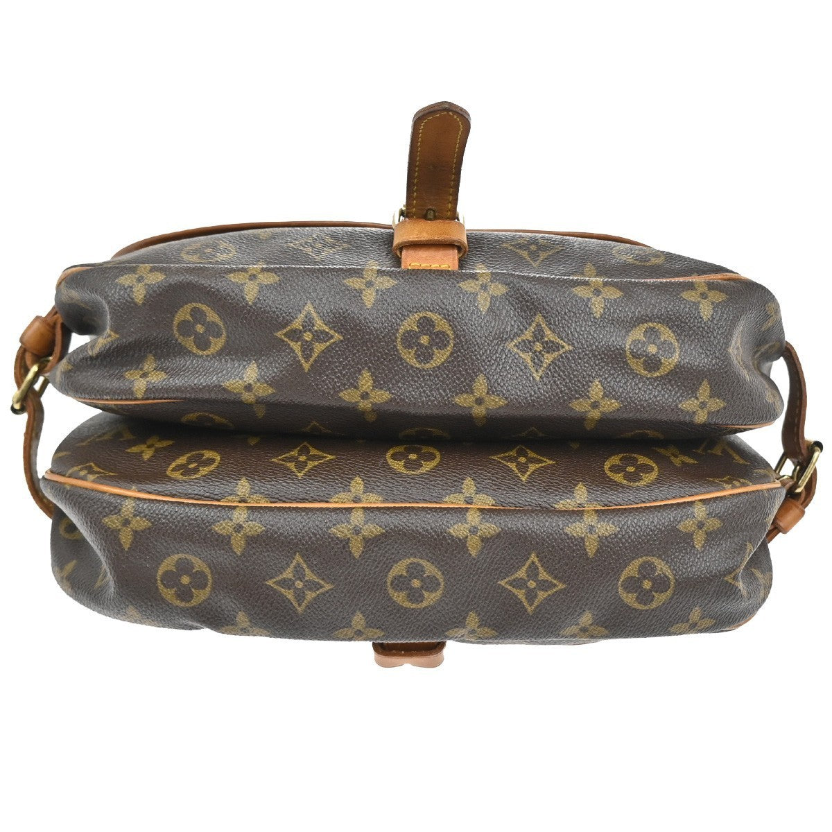 LOUIS VUITTON Logo Saumur 30 Shoulder Bag Monogram Leather Brown M42256 18TA319