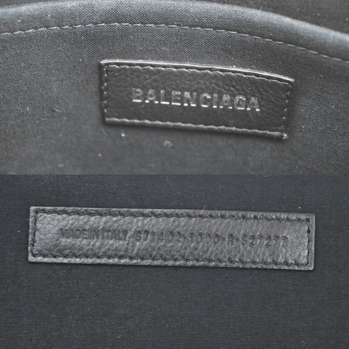 BALENCIAGA Hardware Shoulder Hand Tote Bag Leather Black Italy 18KB701