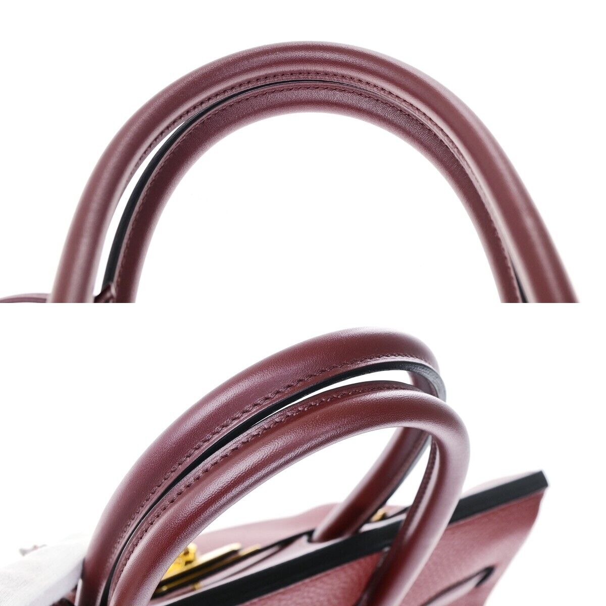 HERMES LOGO BIRKIN 30 HAND BAG C STAMP TOGO SWIFT LEATHER CADENA RUBY 6197LC523