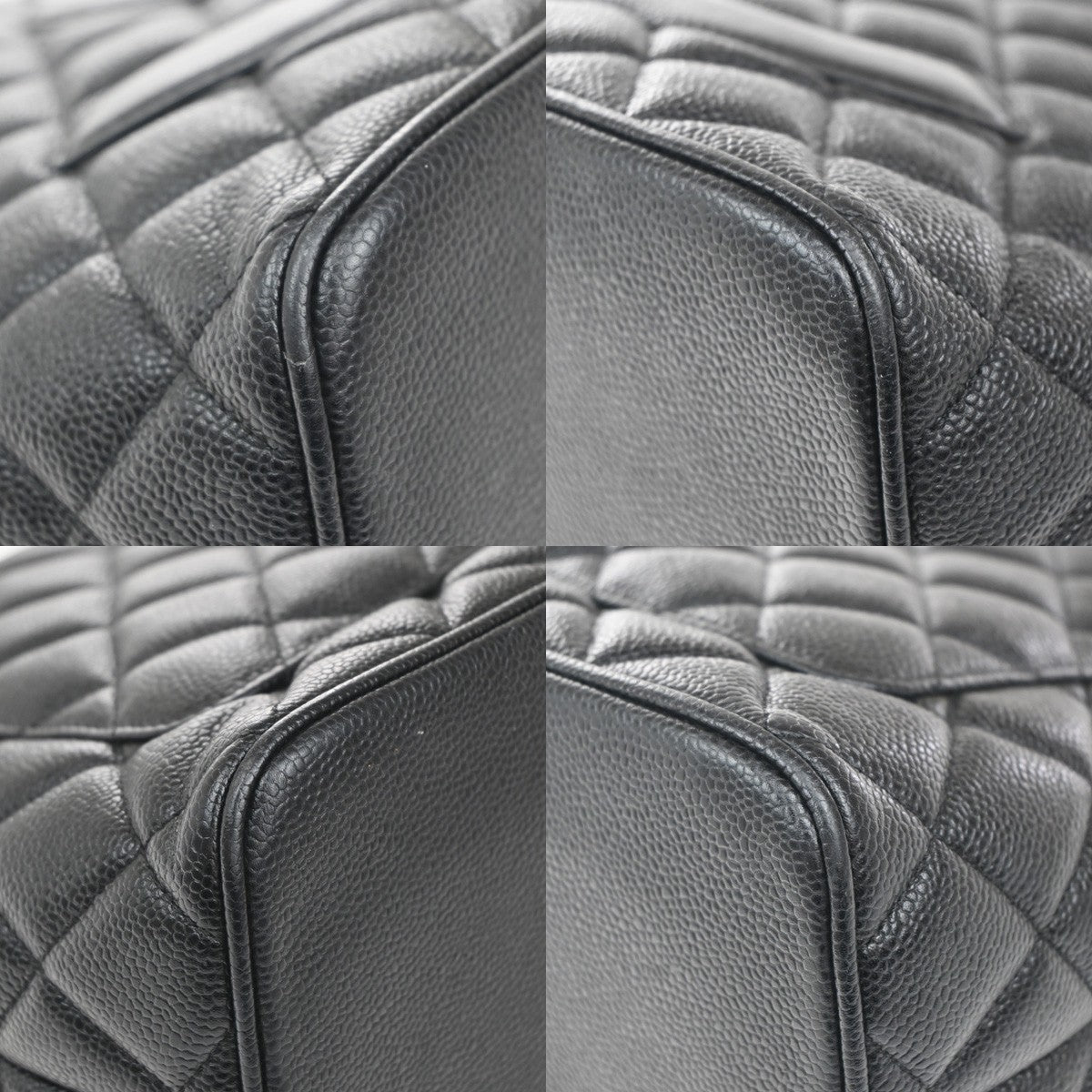 CHANEL Medallion Matelasse Shoulder Bag Grained Calfskin Leather Black 620RF881