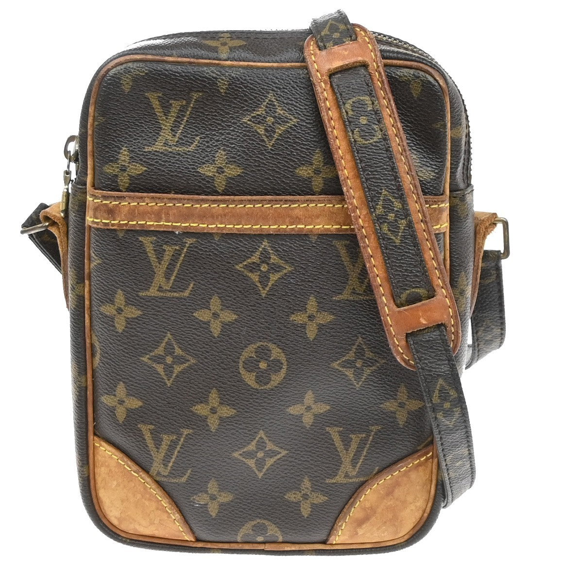 LOUIS VUITTON Danube Shoulder Bag Monogram Leather Brown France M45266 69SA146