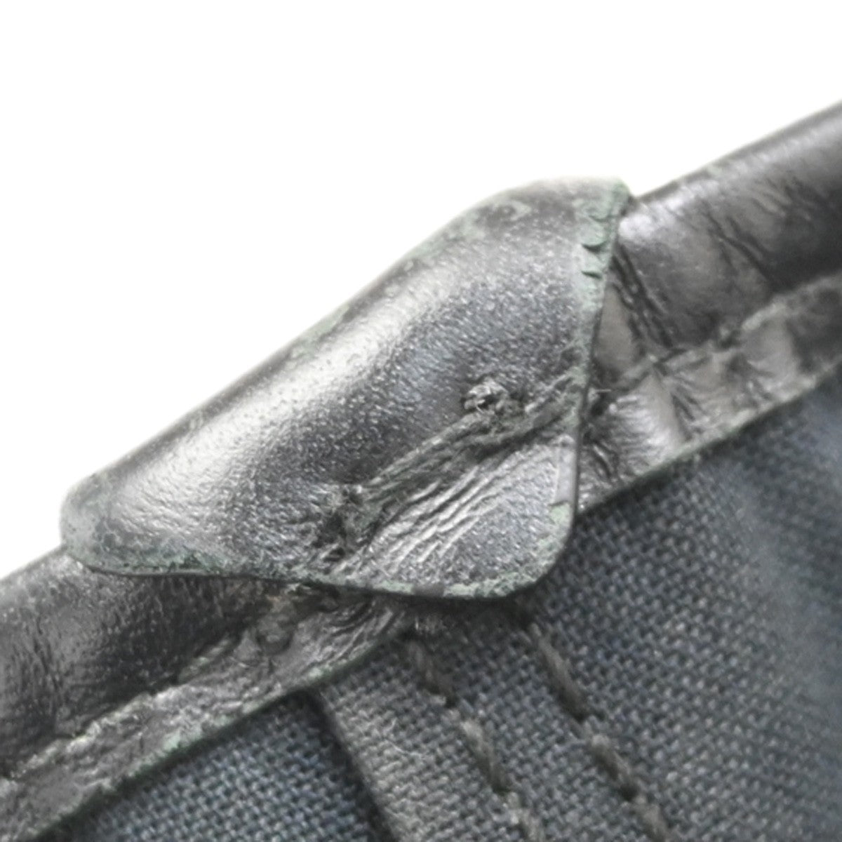 BALENCIAGA Logo Navy Cabas S Hand Bag Canvas Leather Black Italy 65EF883