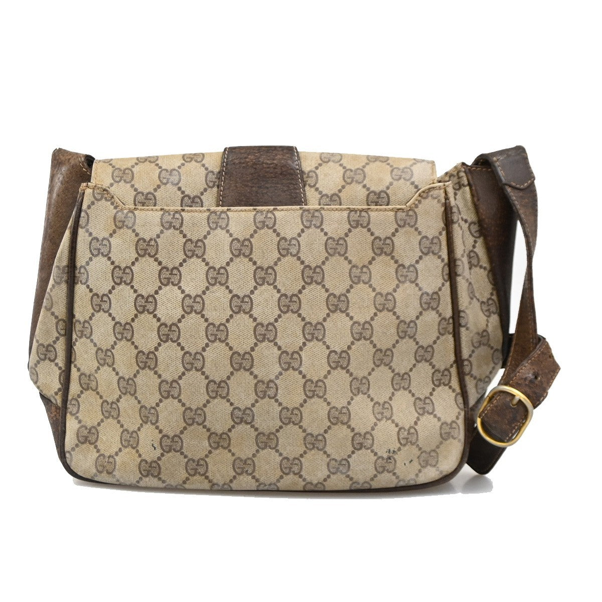 GUCCI GG Pattern 2 Set Shoulder Bags PVC Canvas Beige Black GHW Italy 02DA138