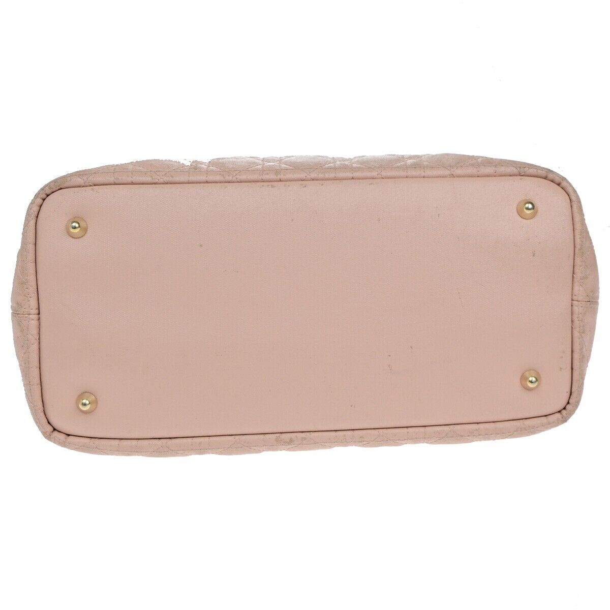 CHRISTIAN DIOR Panarea Cannage Shoulder Bag Coating Canvas Leather Pink 88YH016