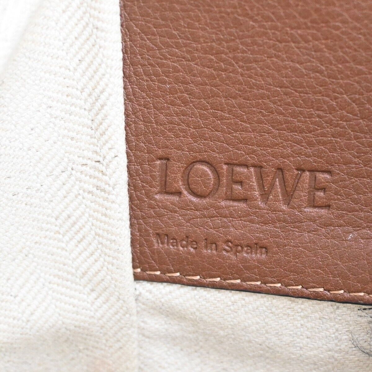 LOEWE Logo Hammock Small 2Way Shoulder Hand Bag Leather Brown Gold 636RJ395