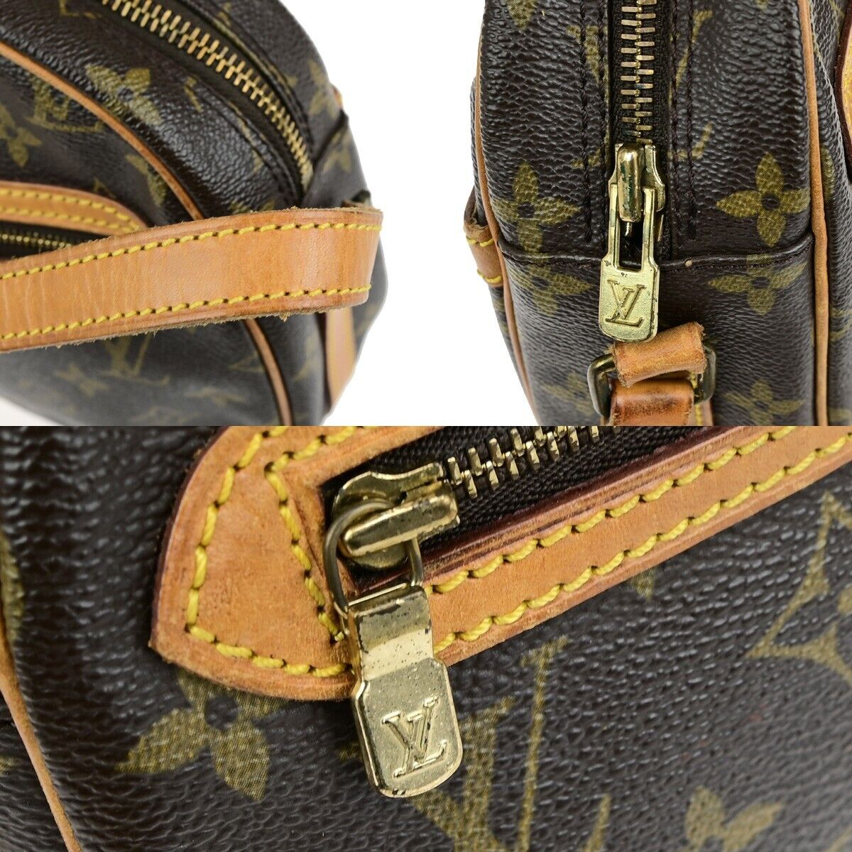 LOUIS VUITTON Senlis Shoulder Bag Monogram Leather Brown France M51222 31ED197