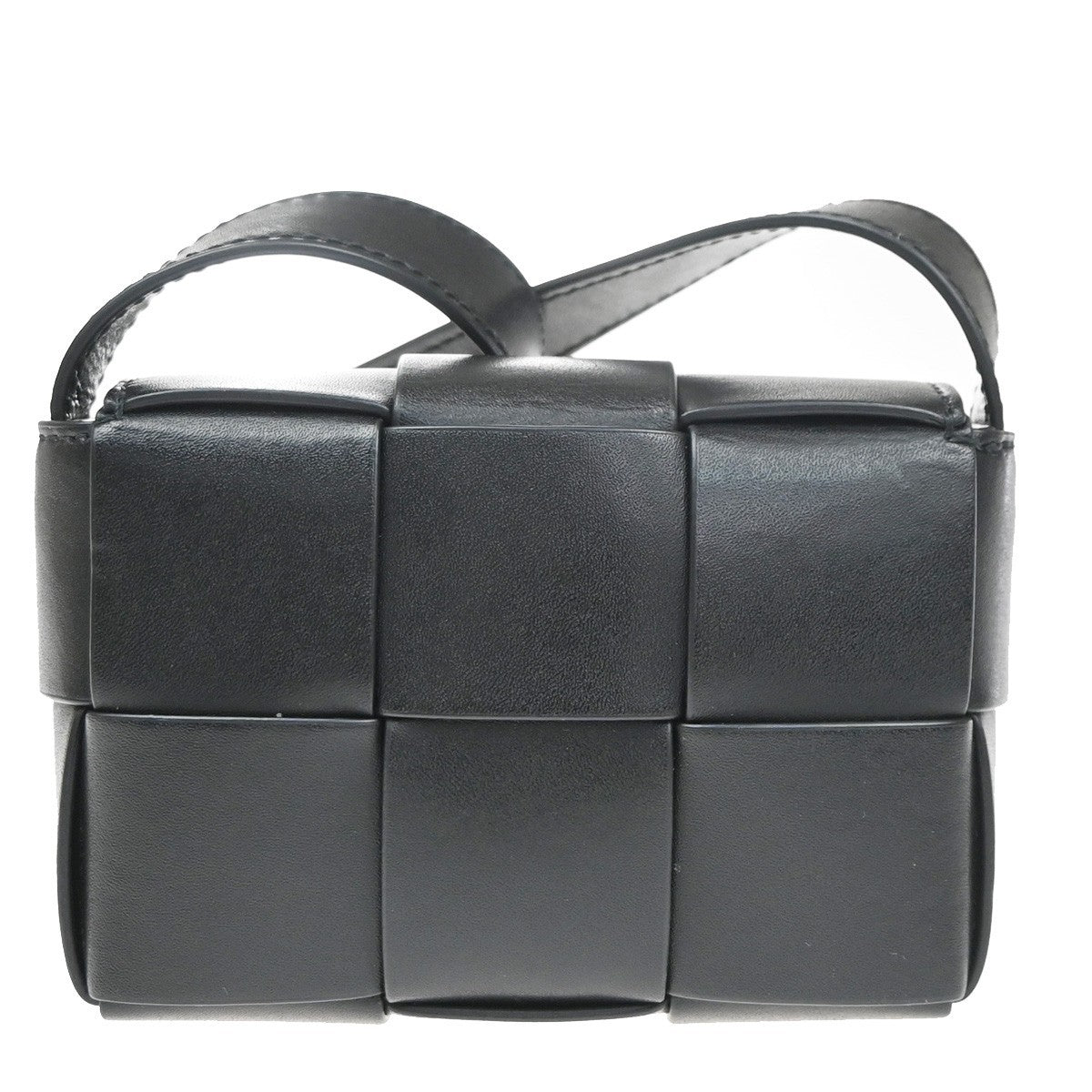 BOTTEGA VENETA Logo Candy Cassette Min Shoulder Bag Leather Black Italy 10RQ002