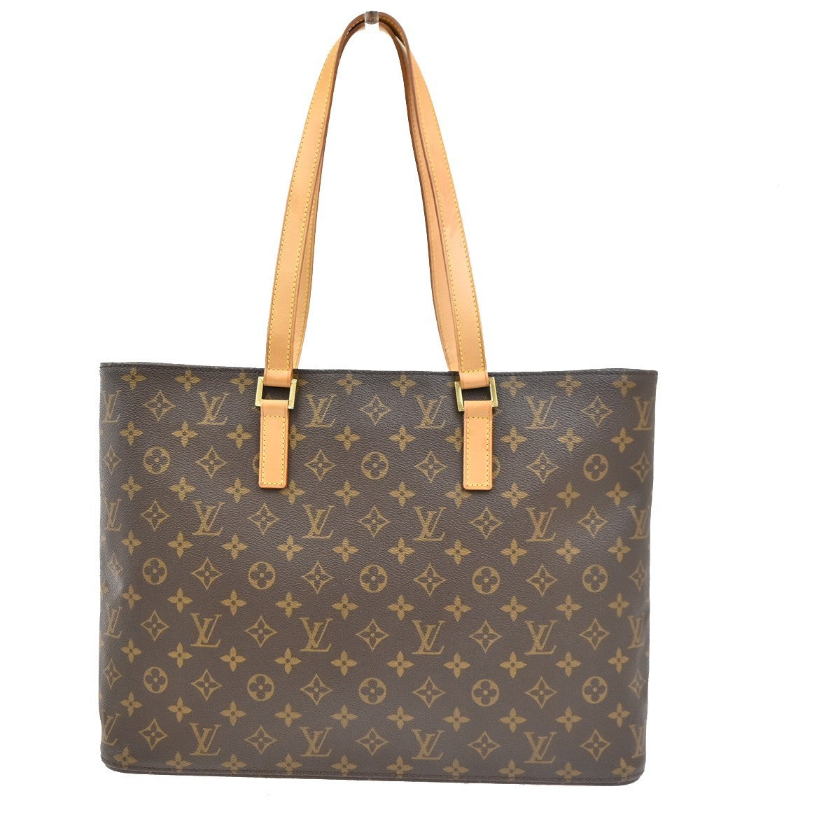 LOUIS VUITTON Logo Luco Shoulder Tote Bag Monogram Leather Brown M51155 16PA121