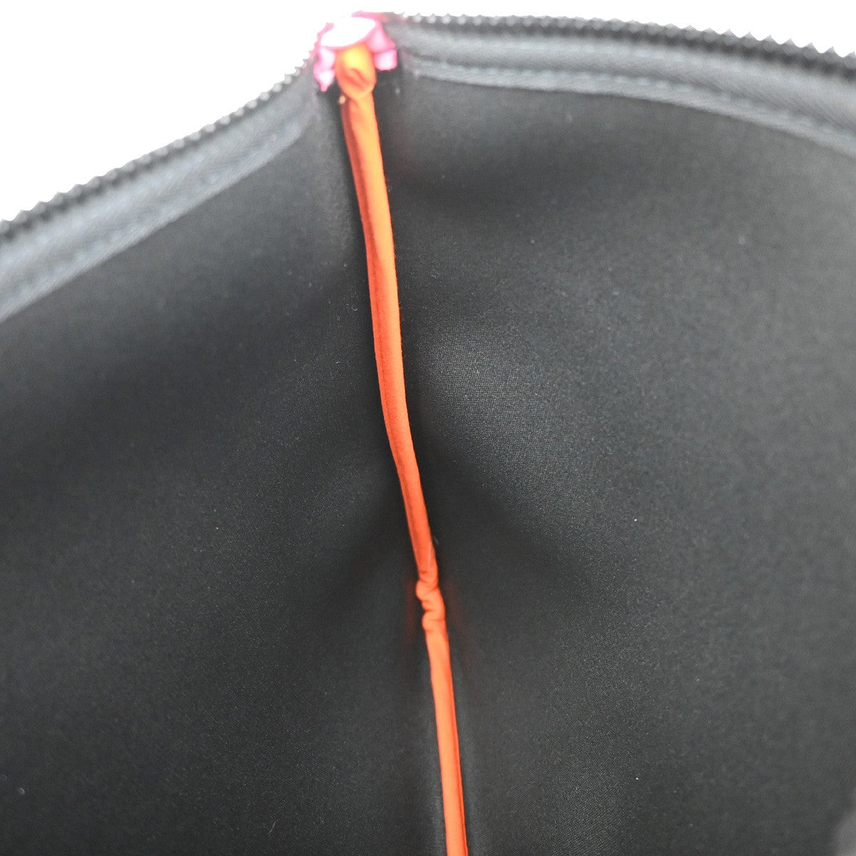 HERMES Logo Neobain GM Flat Pouch Polyamide Elastane Leather Pink 62KB569
