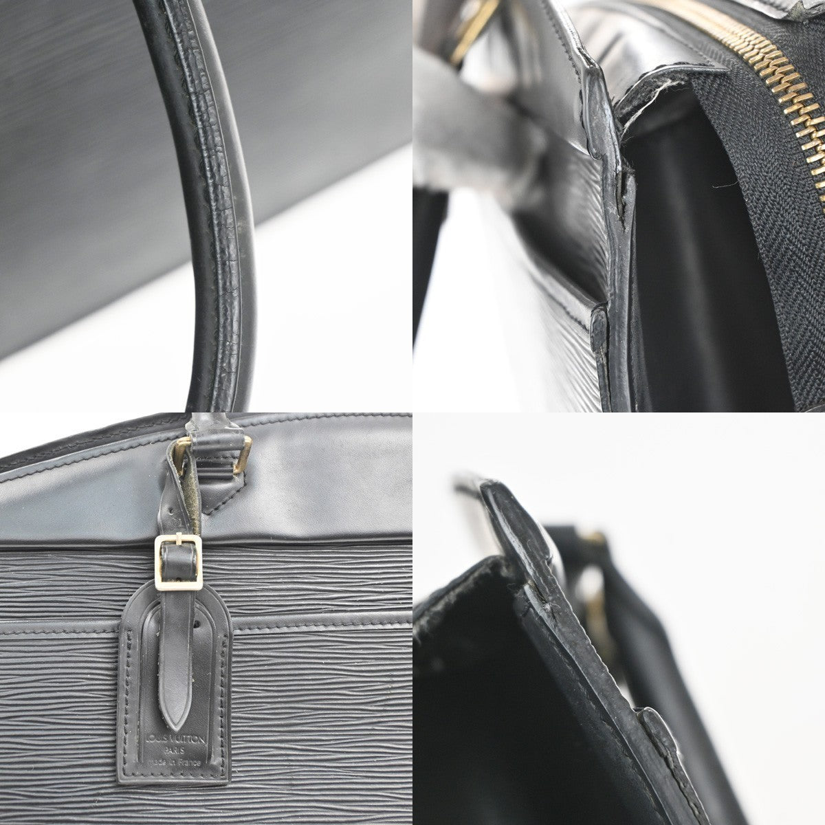 LOUIS VUITTON LV Logo Riviera Hand Bag Epi Leather Black France M48182 64KC348