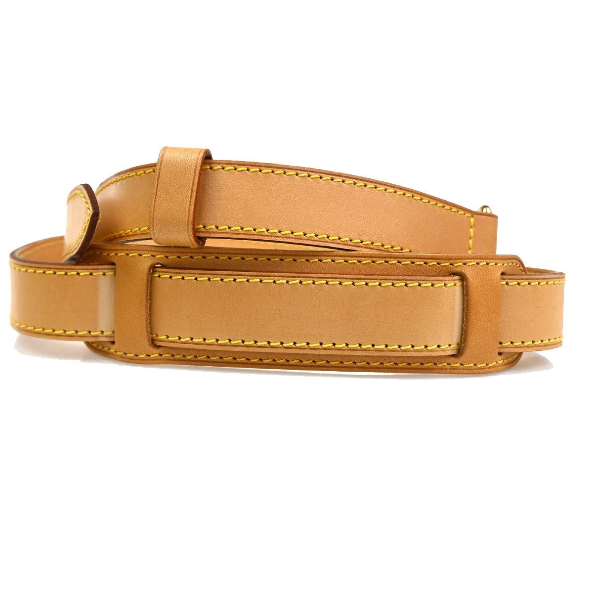 LOUIS VUITTON Logo Shoulder Bag Strap ＆ Pad Adjustable Leather Brown GHW 62TA625