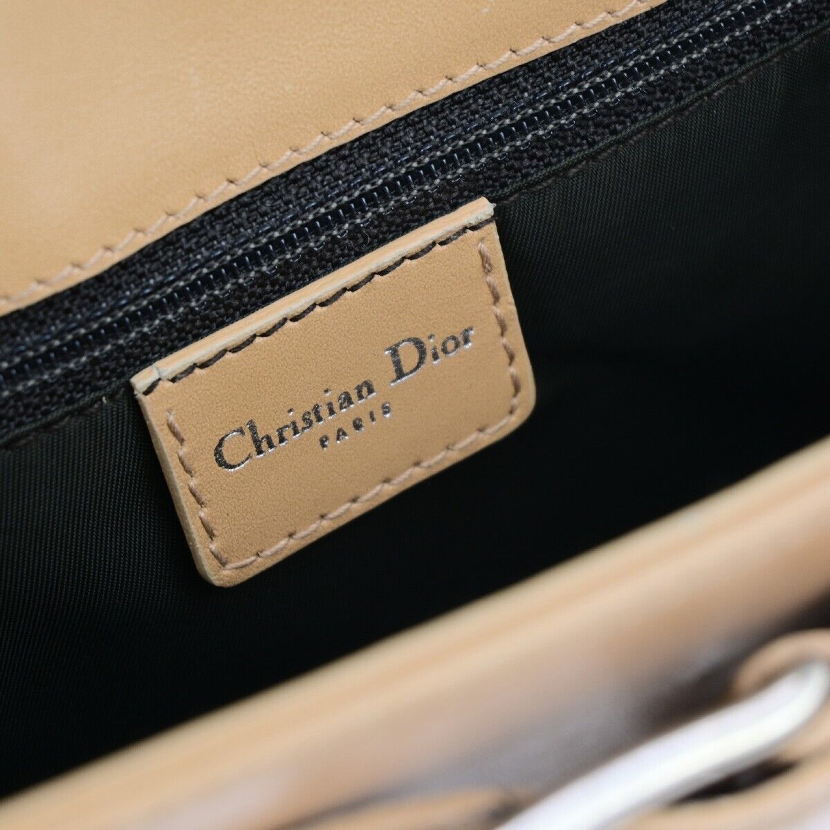 CHRISTIAN DIOR Logo Trotter Pattern Shoulder Bag Canvas Leather Brown 76EC942