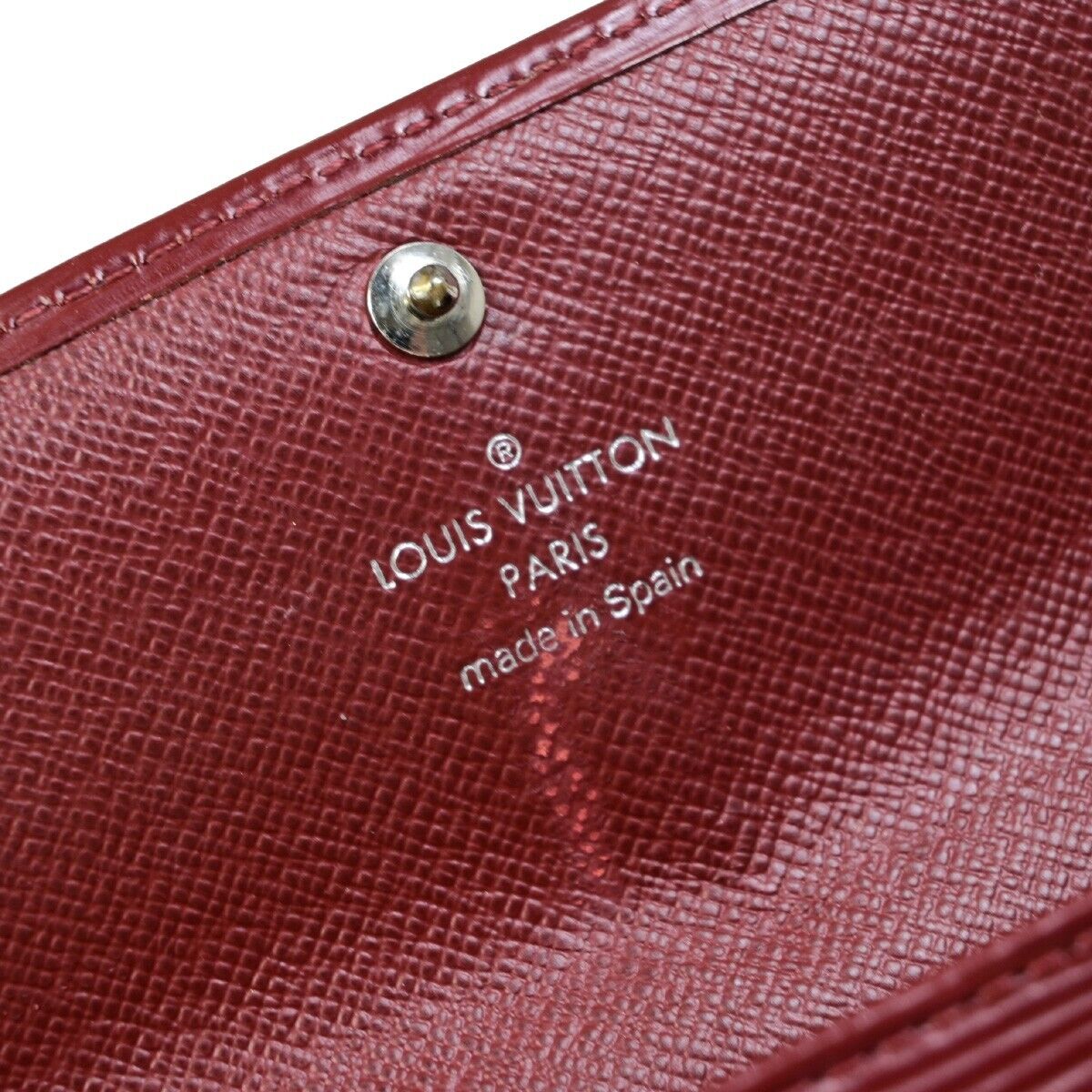 LOUIS VUITTON LV Logo 2 Set Bifold Long Wallet Epi Leather Red Ruby 61KA294