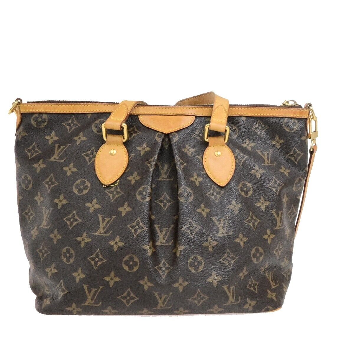 LOUIS VUITTON Palermo PM Shoulder Hand Bag Monogram Leather Brown M40145 21EE061