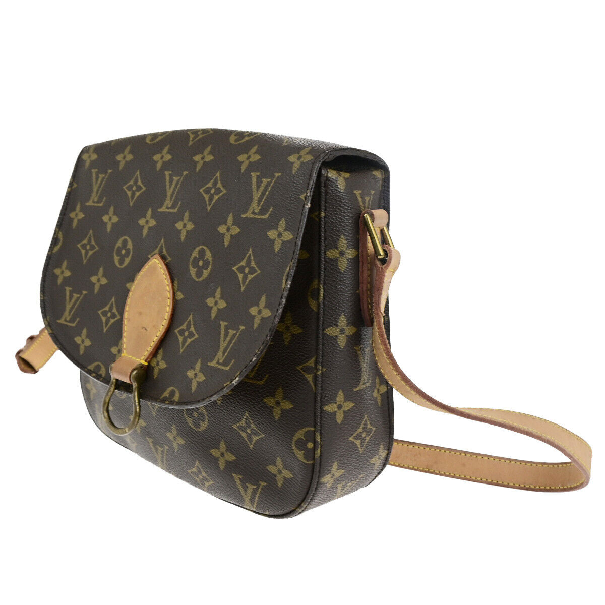 LOUIS VUITTON Saint Cloud GM Shoulder Bag Monogram Leather Brown M51242 87YG518