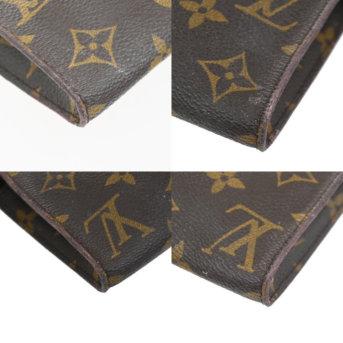 LOUIS VUITTON Logo Bucket GM Pouch Bag Monogram Leather Brown GHW USA 05KC932