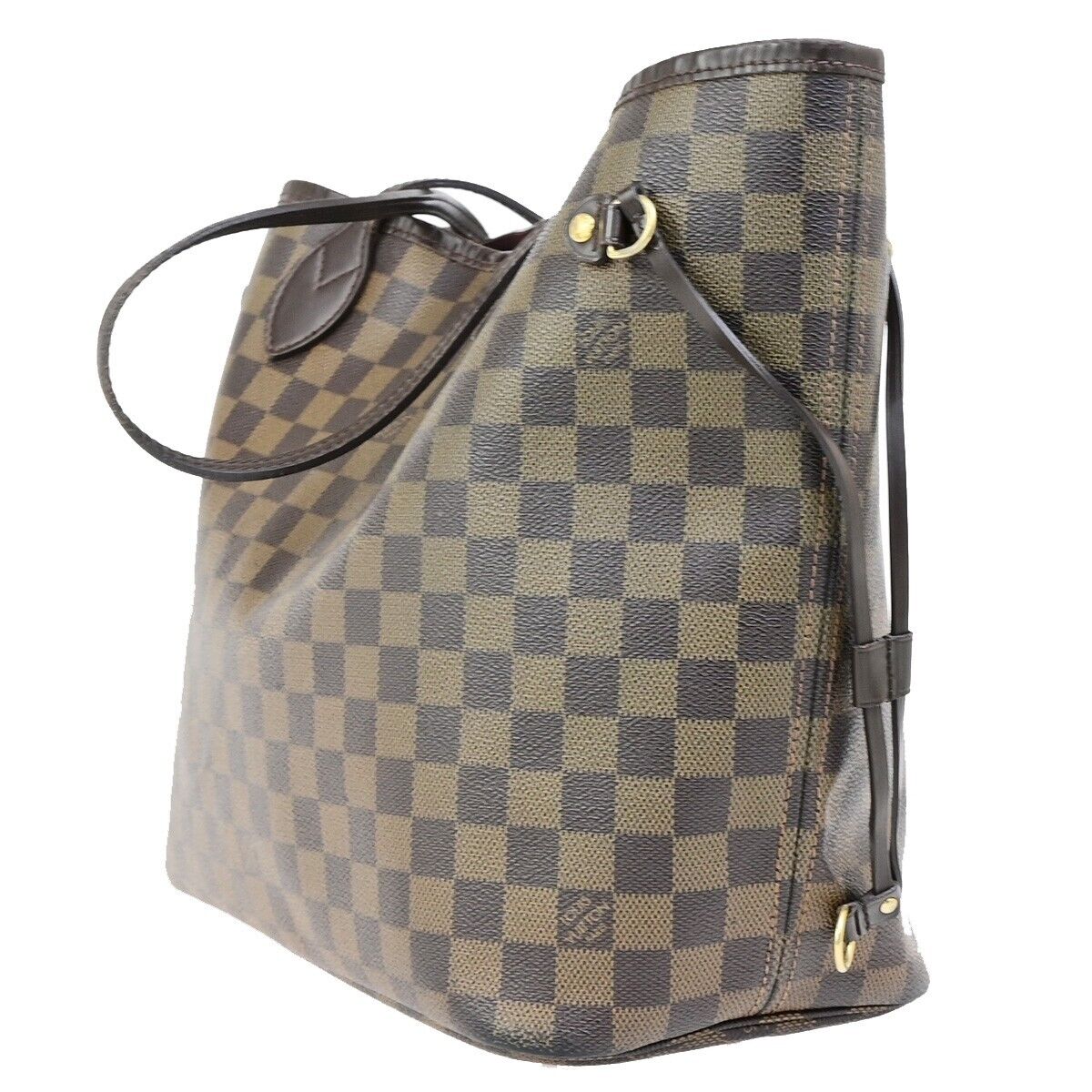 LOUIS VUITTON Neverfull MM Shoulder Bag Damier Ebene Leather BN N51105 99EC925