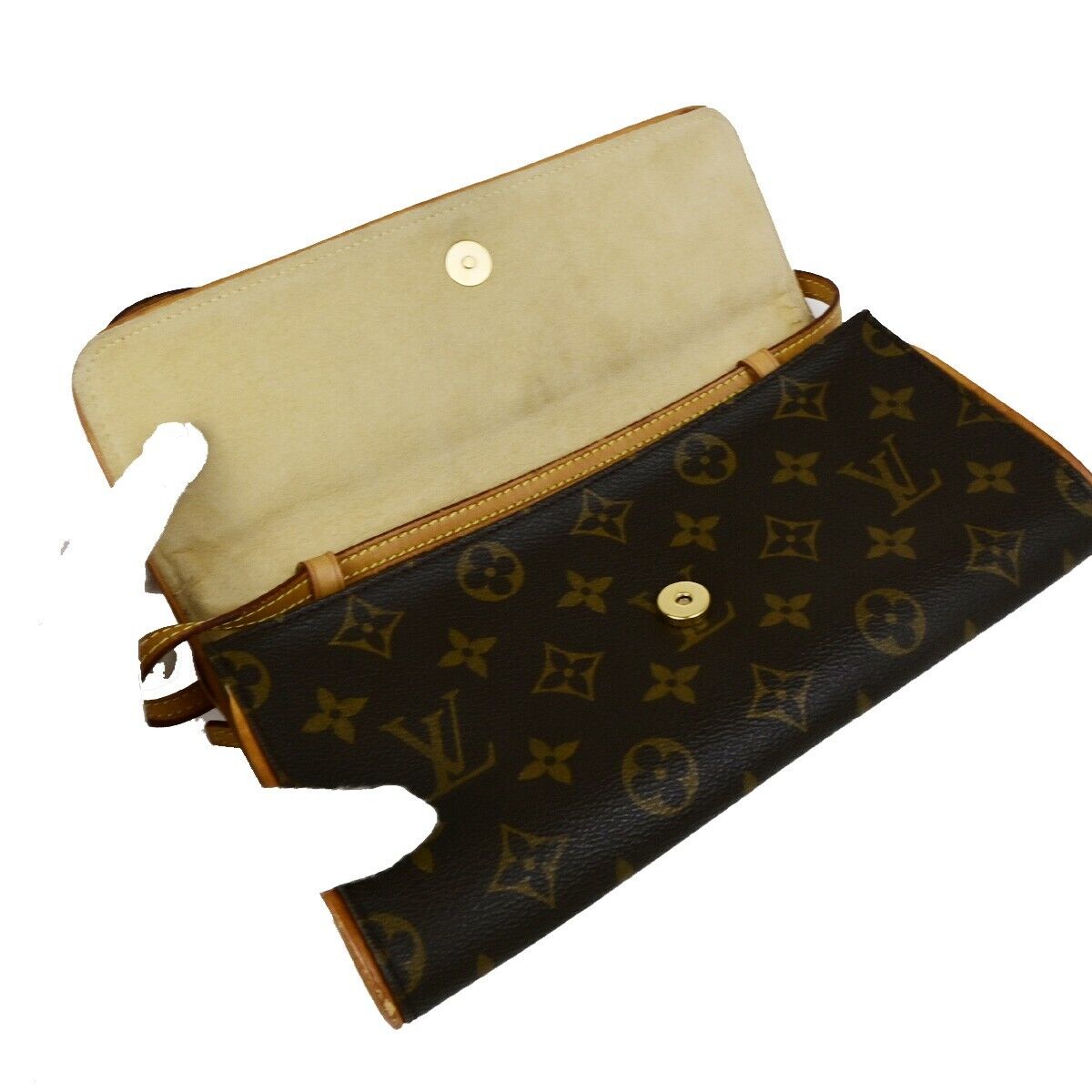 LOUIS VUITTON Pochette Twin GM 2Way Shoulder Bag Monogram Brown M51852 80ED239