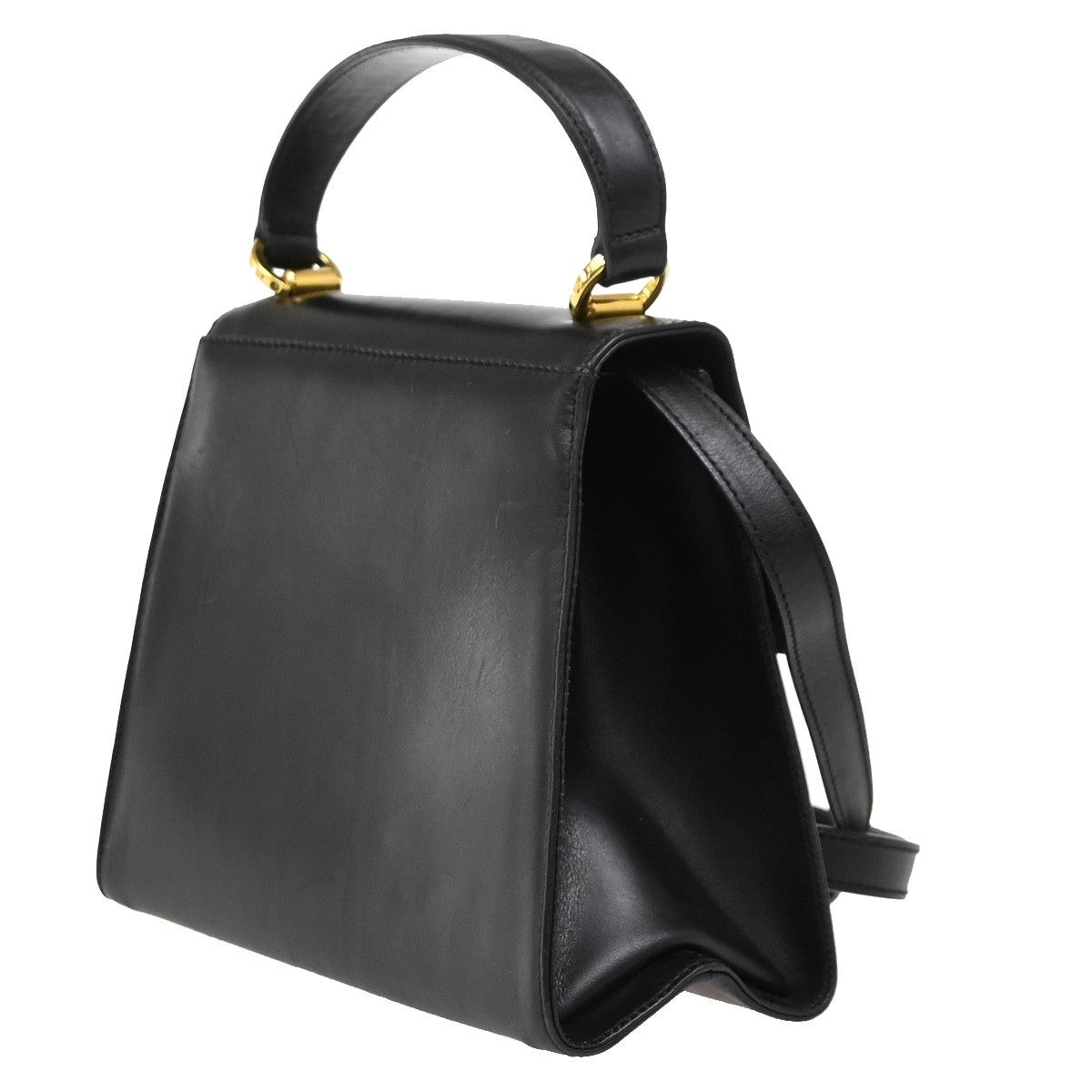 SALVATORE FERRAGAMO Vara Mini 2Way Shoulder Bag Leather Black GHW Italy 30DA236